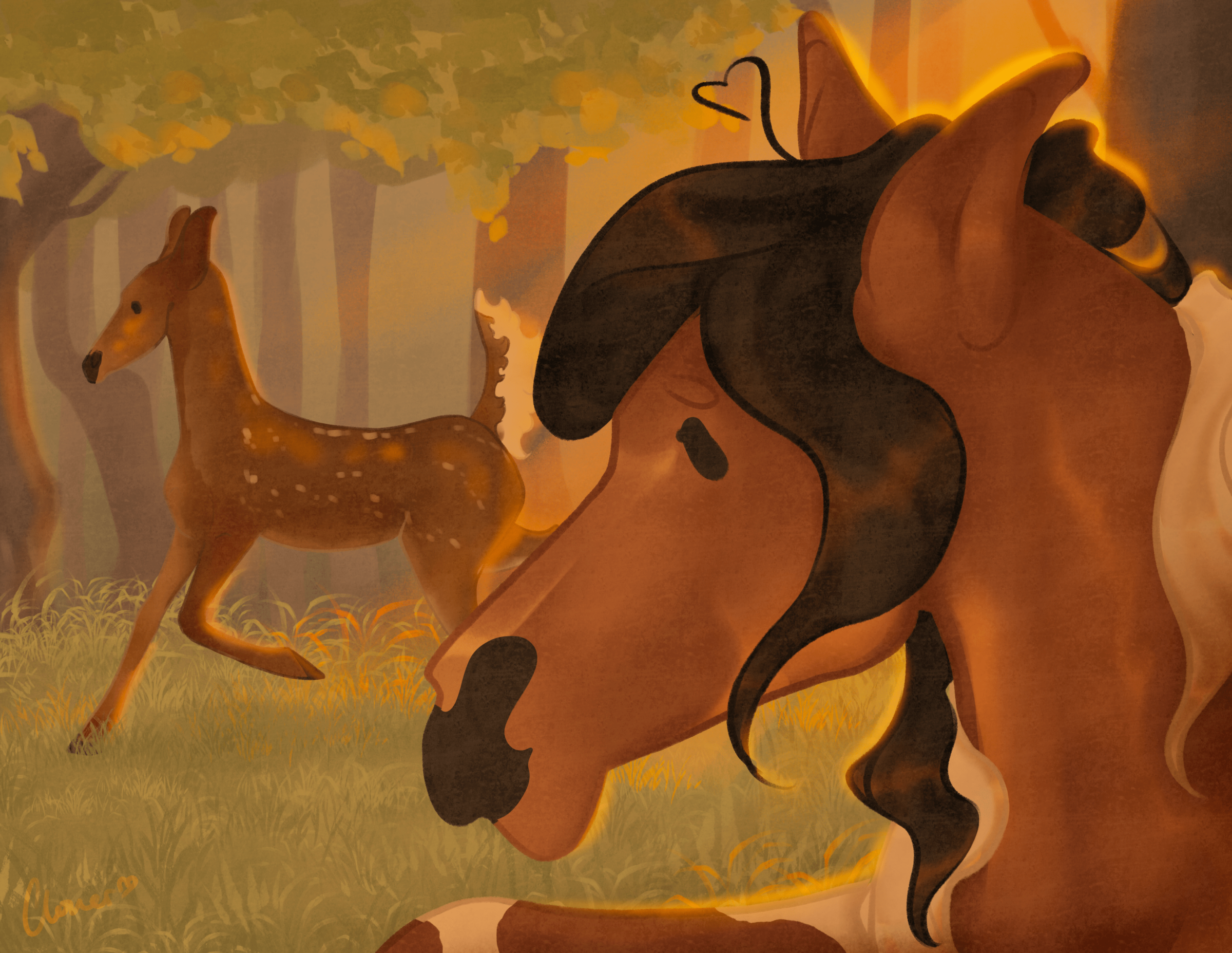 Click to view larger size deer encounter